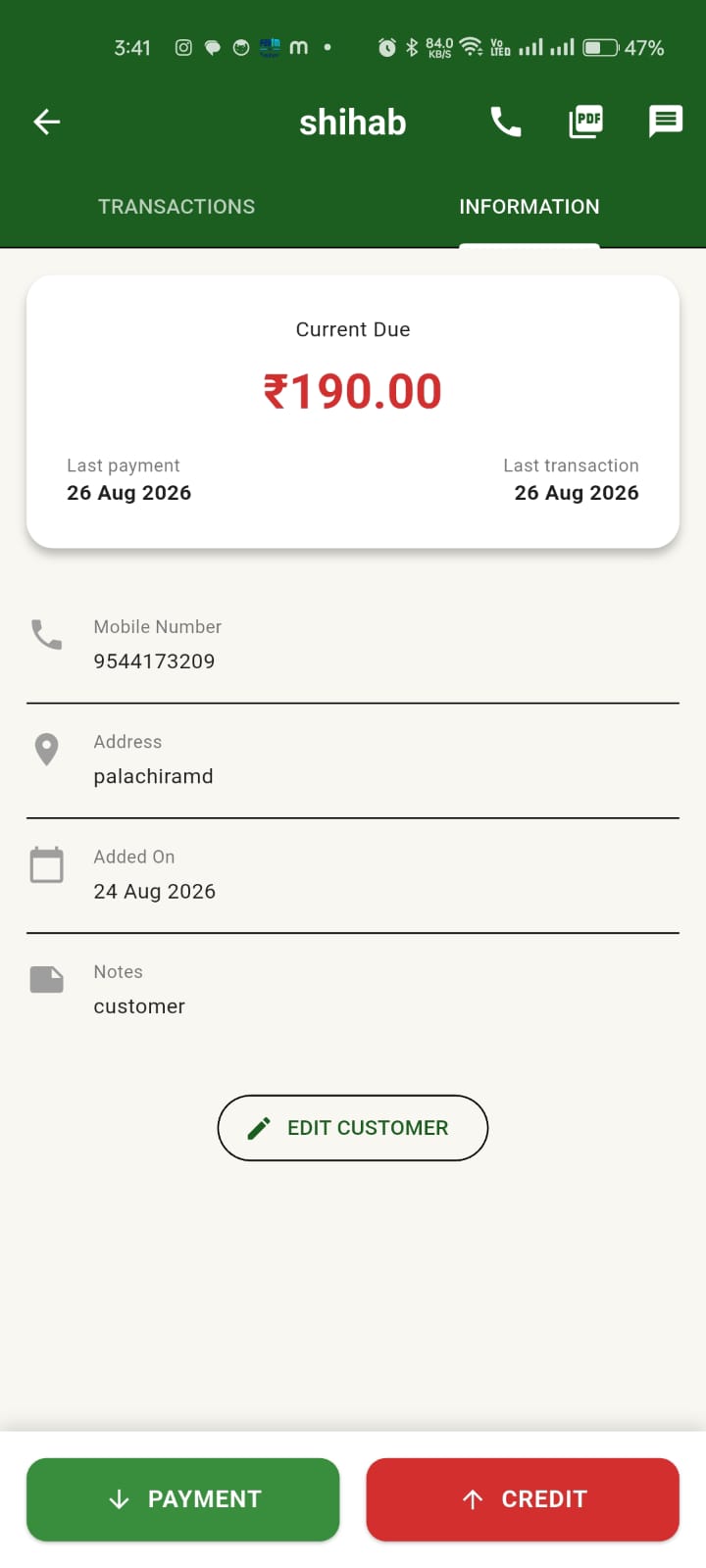 Kanakk Book Customer Details